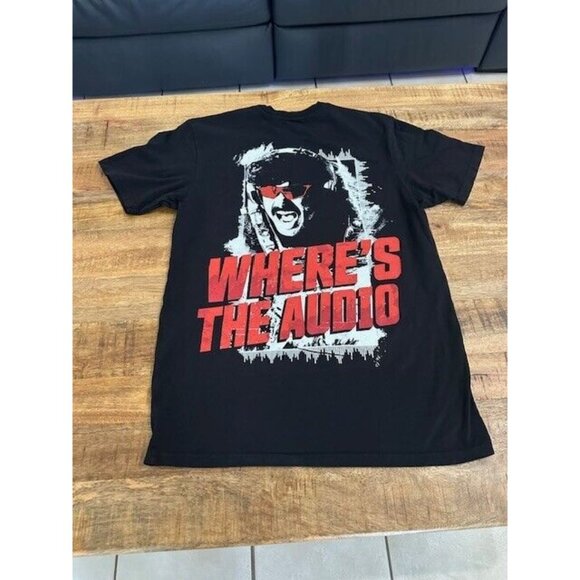 Dr Disrespect T-Shirt 93 94 Medium Wheres the Audio 2 Double Sided Tee Black HTF - Picture 8 of 11